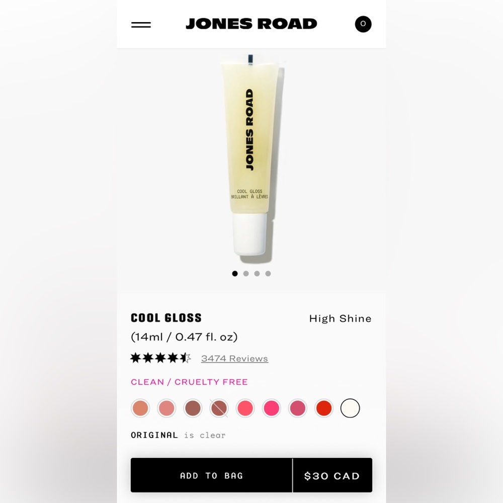 3/$30- Brand New Jones Road Cool Gloss in Original